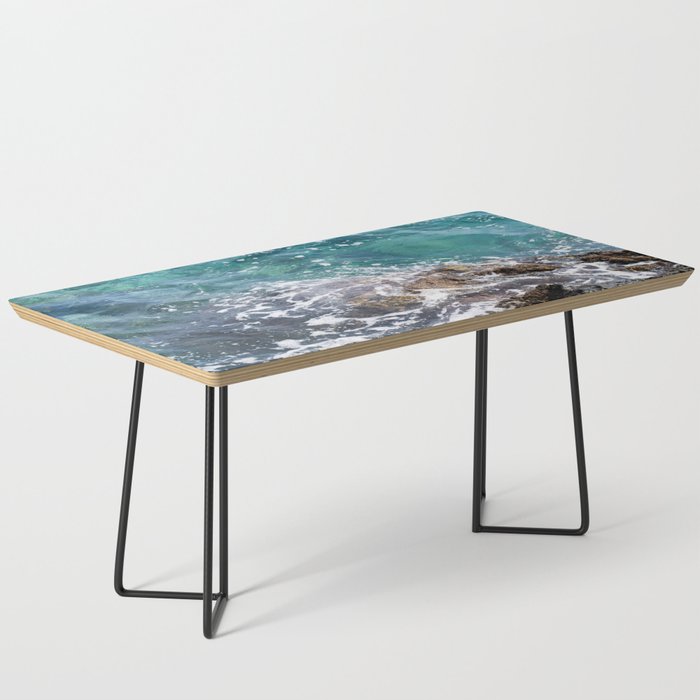 Breaking Waves On Volcanic Rock  Coffee Table