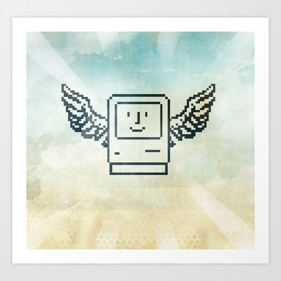 pixel mac with wings Art Print