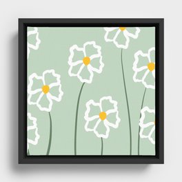 Daisy Print Framed Canvas
