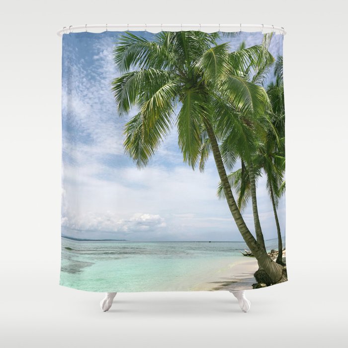 Palms And Beach Shower Curtain