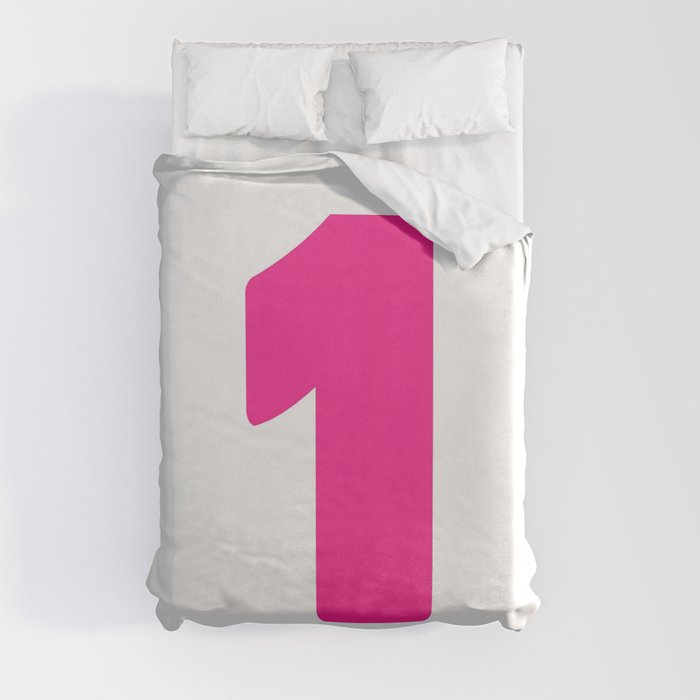 1 (Dark Pink & White Number) Duvet Cover