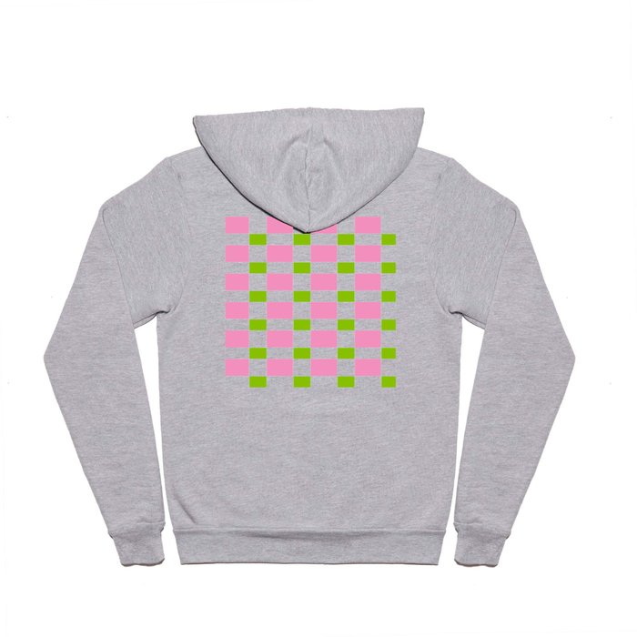 square and tartan 76- green and pink Hoody
