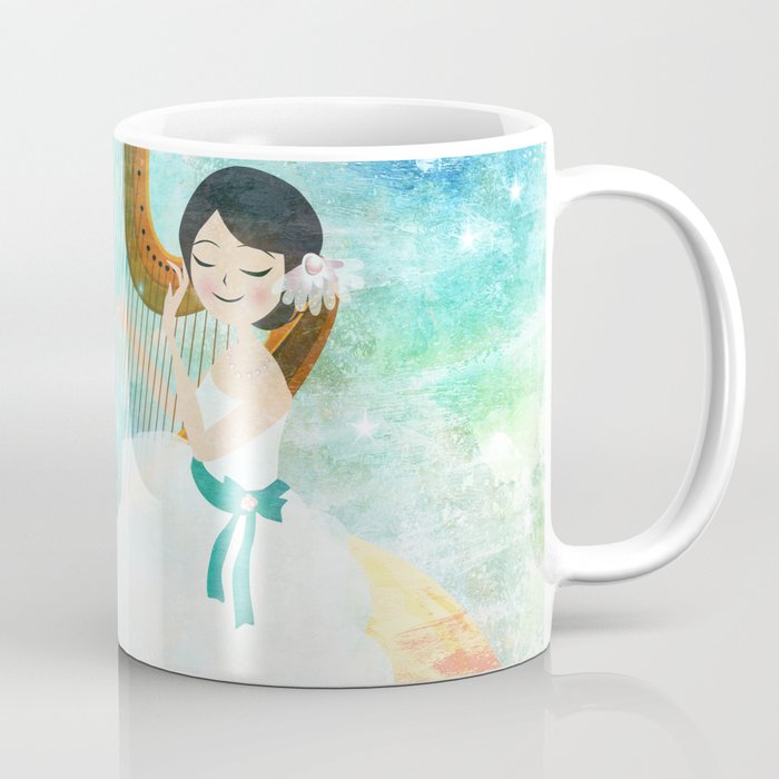 Harp girl: Music from the moon Coffee Mug