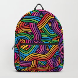 Rainbow Tangles (with Black Stroke) Backpack