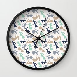 Abstract Rabbits Pattern Wall Clock