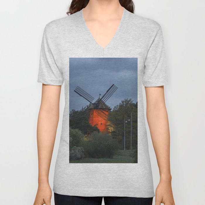 Stockholm windmill V Neck T Shirt