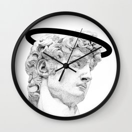 Profile of David statue by Miguel Angel (aura) Wall Clock