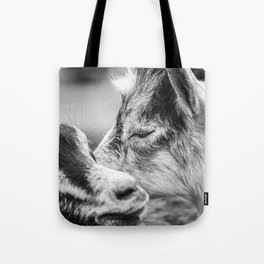 Moment of the Goats | Black and White Tote Bag