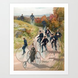 Unicycle & Tricycle Hipsters Art Print