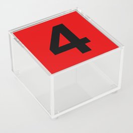 Number 4 (Black & Red) Acrylic Box