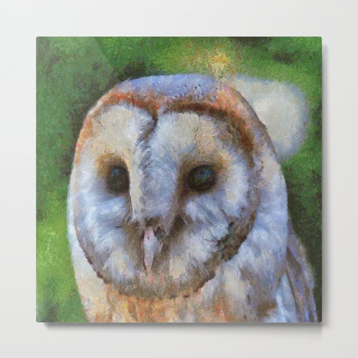 Tawny Owl In The Style of Camille Metal Print