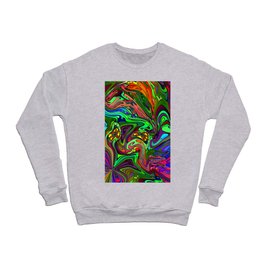 Converging Colorful Swirls Psychedelic Pattern Crewneck Sweatshirt
