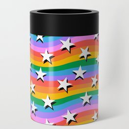 Colorful rainbow star seamless pattern illustration Can Cooler