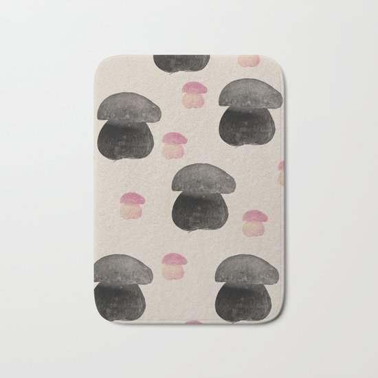 Black mushroom Bath Mat