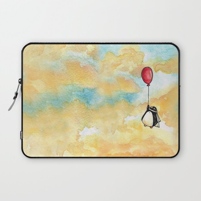 Penguin and a Red Balloon Laptop Sleeve