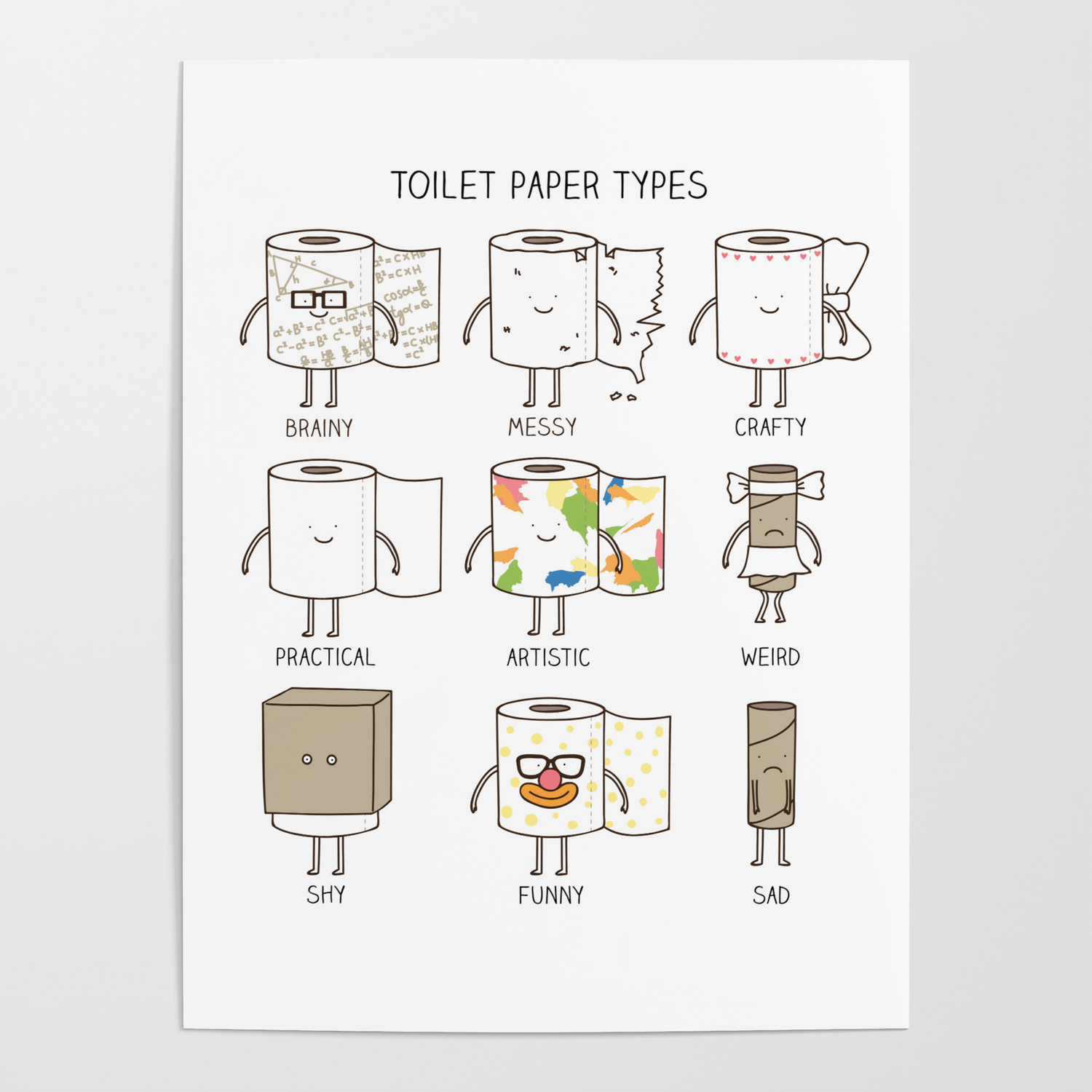 toilet paper types Poster by | Society6