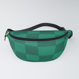 Hand Drawn Checkerboard Pattern (emerald green) Fanny Pack