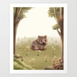 Brownie The Wombat Art Print