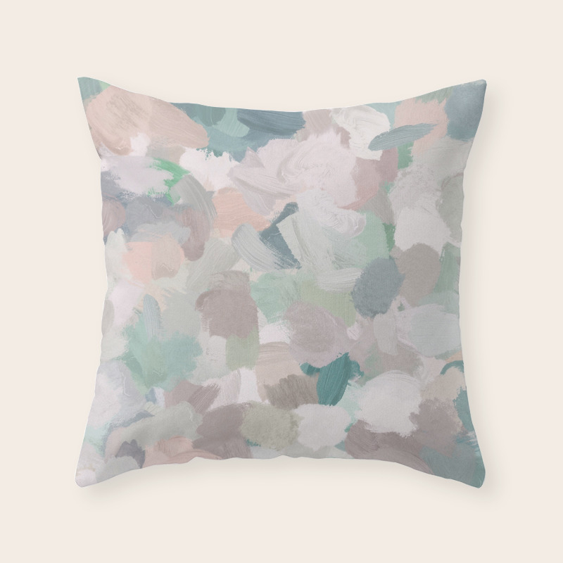 Mint Seafoam Green Dusty Rose Blush Pink Abstract Nature Flower