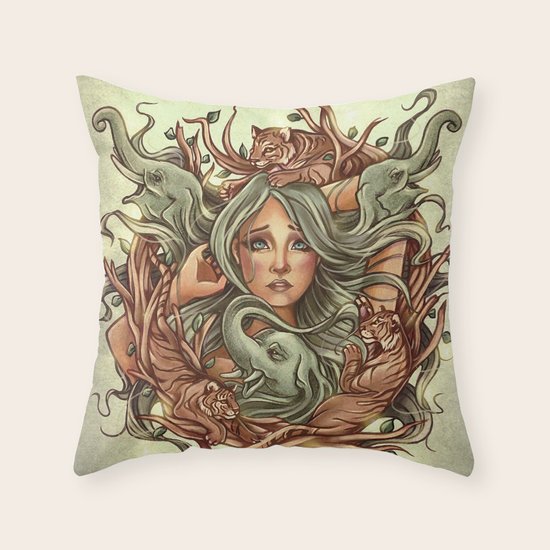 Elephants Throw Pillow