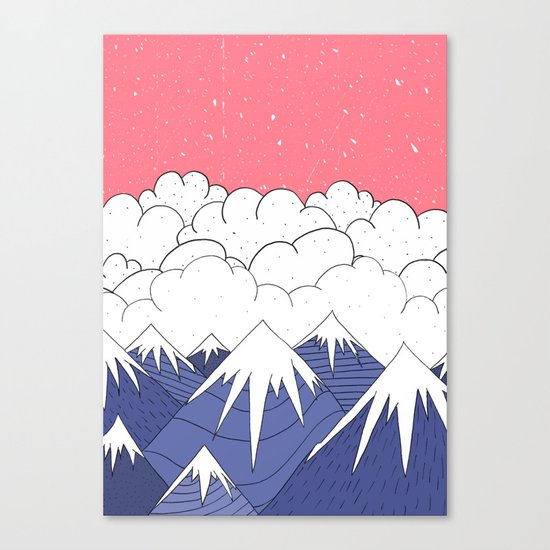 The mountains and the clouds Canvas Print