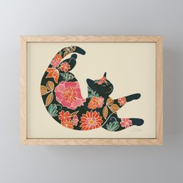 Floral Cat Curled - Tropical Framed Mini Art Print