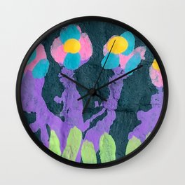 Painted Flowers 1 Wall Clock