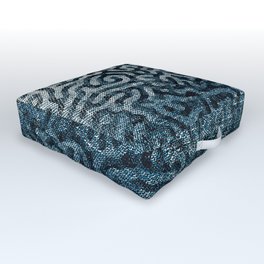 Abstract Reaction Diffusion Seamless Pattern. Creative Denim Background. Outdoor Floor Cushion