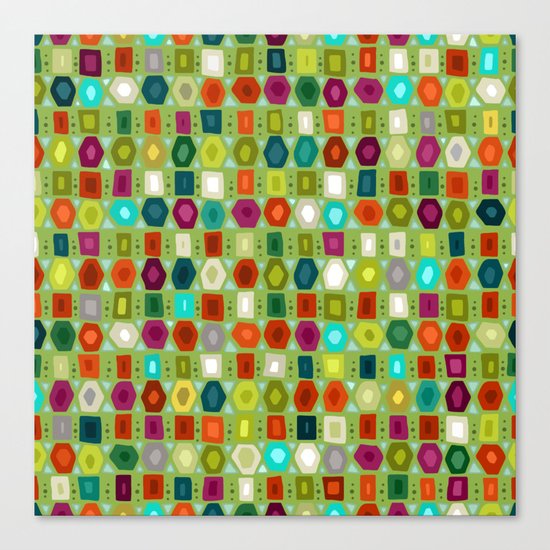 hex strip green Canvas Print