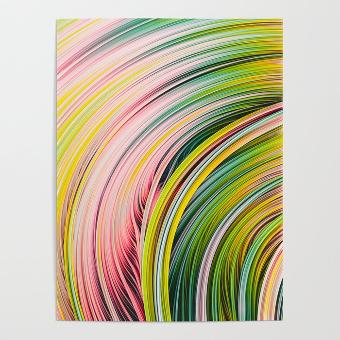 Colorful Strands. Abstract Art Poster
