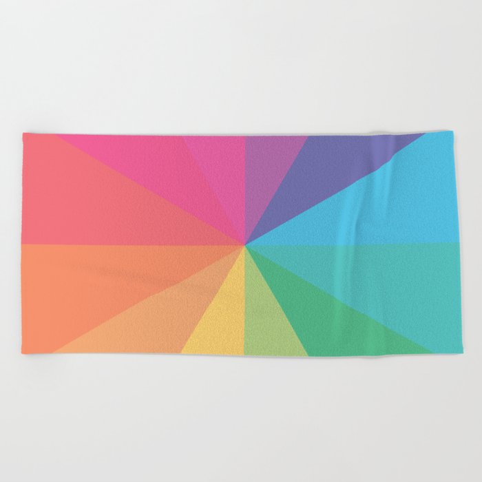 Minimal Simple Colourful Rainbow Circle Design Beach Towel