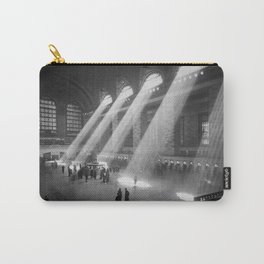 New York Grand Central Train Station Terminal Black and White Photography Print Carry-All Pouch | Railroad, Trains, Timessquare, Black, Newyork, Beautiful, Grandcentral, Photographs, Steamengine, Sunlight 