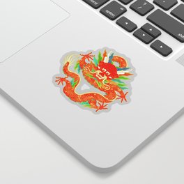 Dragon Sticker | Dinosaur, Chinese, Japanese, Hobgoblin, Emperor, Painting, Isolated, Creature, East, Illustration 