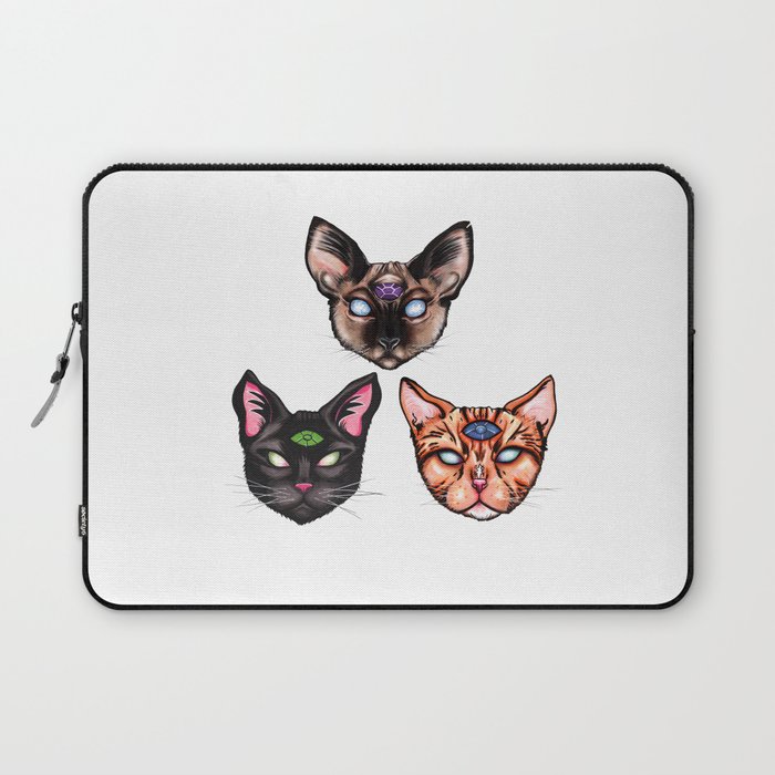 Three Psychic Cats Laptop Sleeve