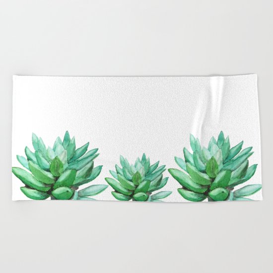 succulent echeveria Beach Towel