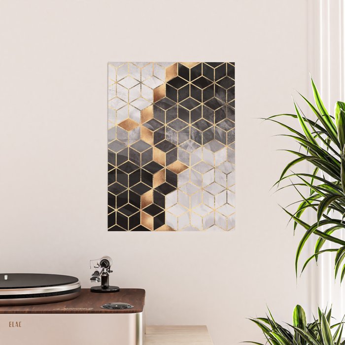 Society6 Cubes Fredriksson Smoky by | Elisabeth Poster