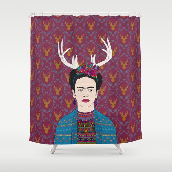 DEER FRIDA Shower Curtain