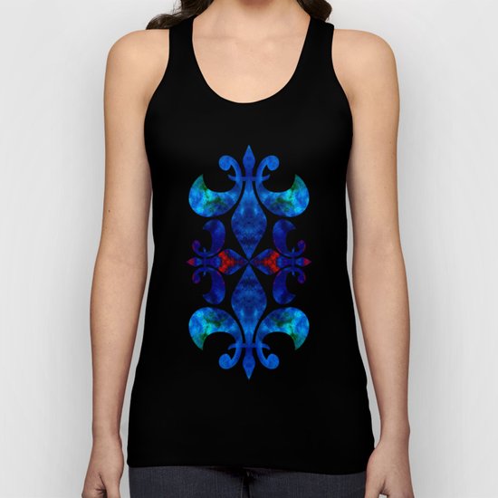 Slate Marble Clouds - Deep Sea Unisex Tank Top