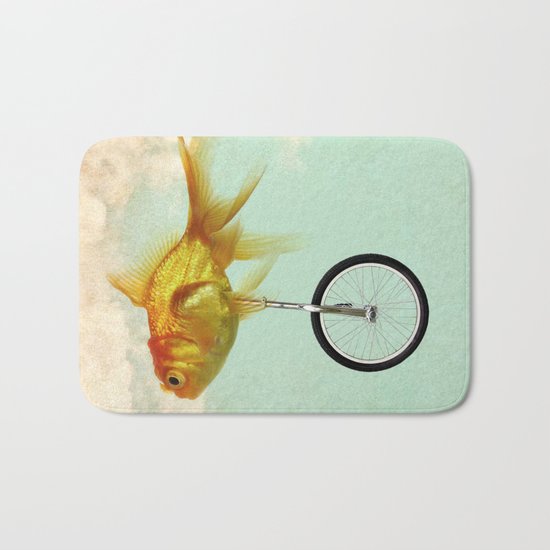 unicycle goldfish 02 Bath Mat