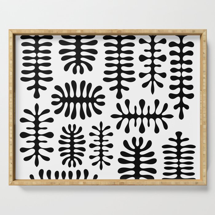 White and black seaweed inspired by Matisse Serving Tray