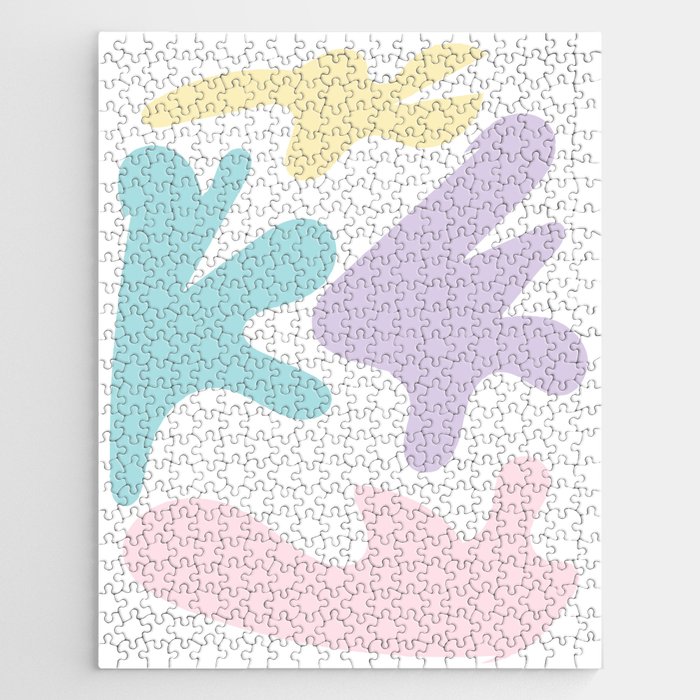 24 Abstract Shapes Pastel Background 220729 Valourine Design Jigsaw Puzzle