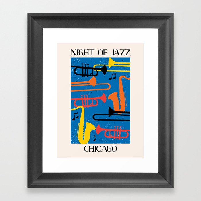 Chicago Jazz Night Framed Art Print