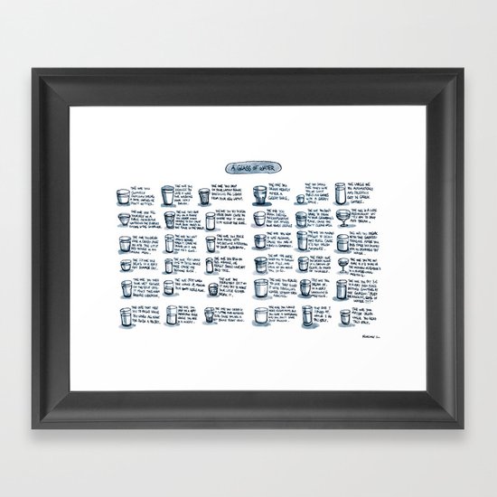 A glass of water Framed Art Print