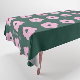 Pink cute flowers. Flowers that harmonize with patterns. pink and green. Tablecloth