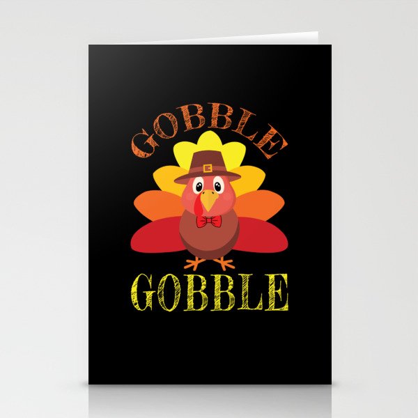 Autumn Fall Gobble Gobble Cute Turkey Thanksgiving Stationery Cards