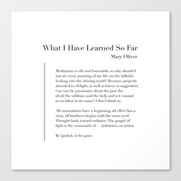 What I Have Learned So Far Canvas Print