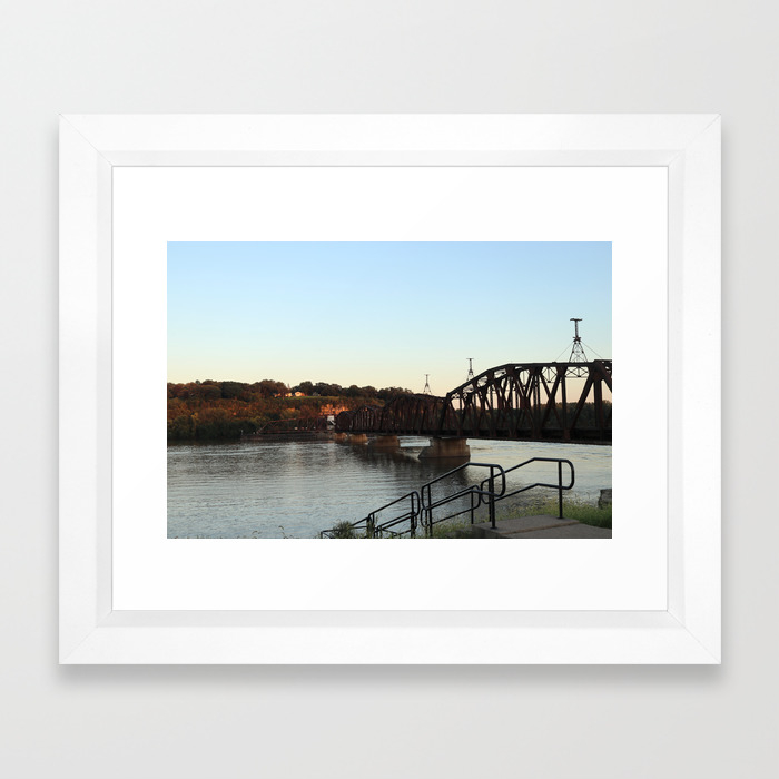 Mississippi River Railroad Bridge At Dubuque Framed Art Print By Jesster79 Society6