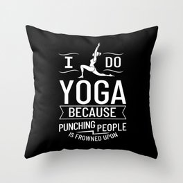 Yoga Beginner Workout Poses Quotes Meditation Throw Pillow