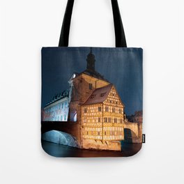 Bamberg Town Hall at night Tote Bag