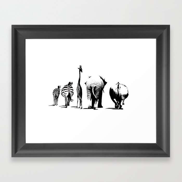 Animal Bums Framed Art Print